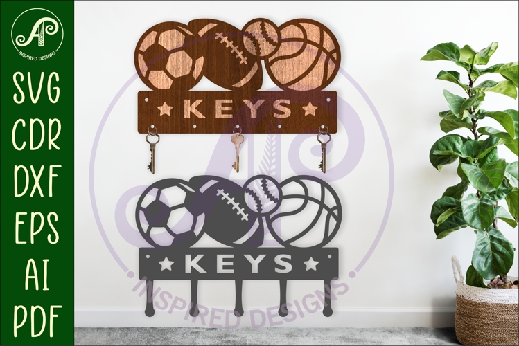 Sports balls Key holders for metal and laser cutting
