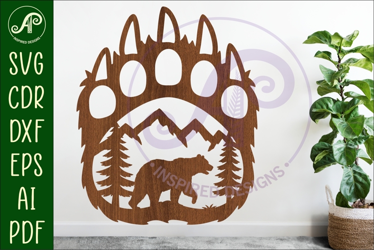 Bear paw print with bear wall sign