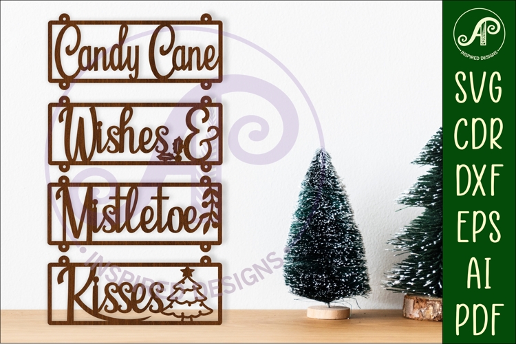 Candy wishes and mistletoe kisses wall sign Christmas