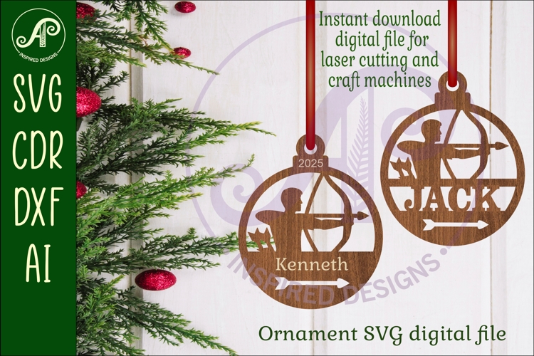 Archery personalized Christmas Ornament SVG