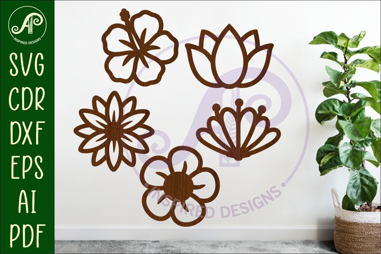 Flower Silhouette Cut out designs 3