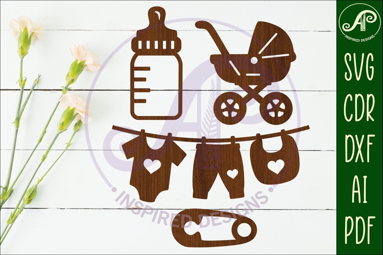 Baby icons silhouette laser cut outs SVG file 4