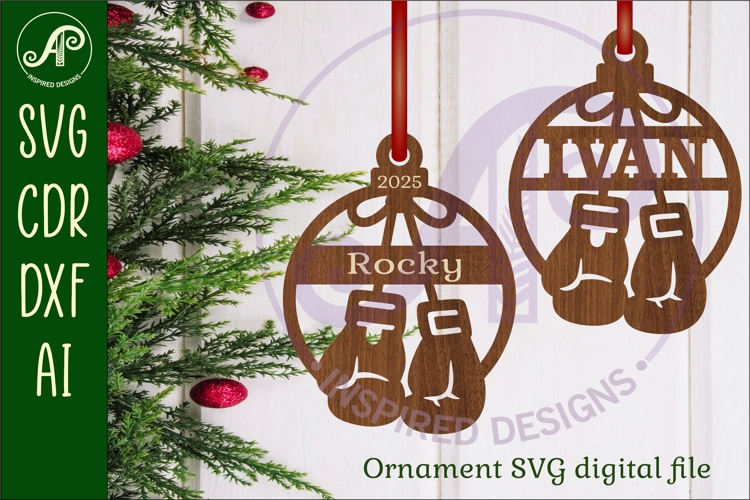 Boxing personalized Christmas Ornament SVG