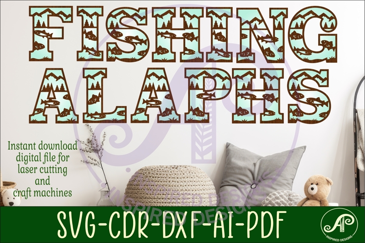 Fishing Alphabet SVG Fish Letters