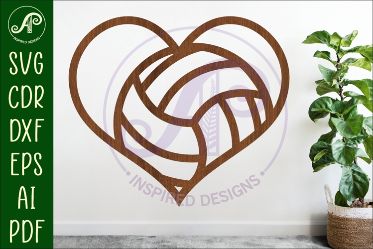 Volleyball heart laser cut wall sign