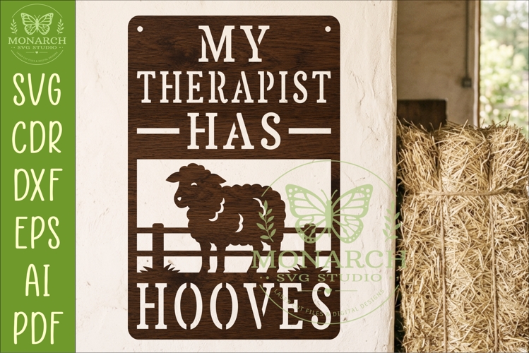 My Therapist Has Hooves Sheep Wall Sign SVG | Funny