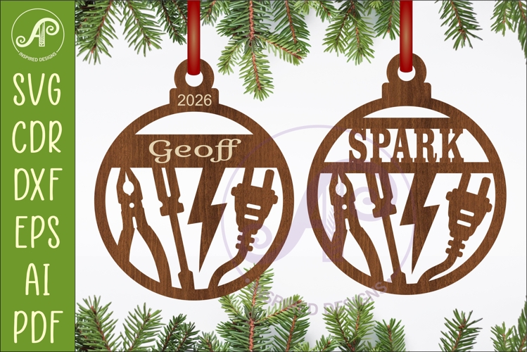 Electrician Christmas Ornament SVG, Custom Electrical Tool