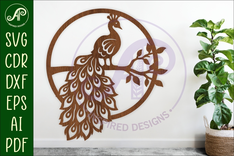 Peacock theme wall sign, SVG file.