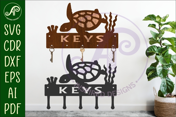 Turtle Key holder Ocean designs for wood and metal