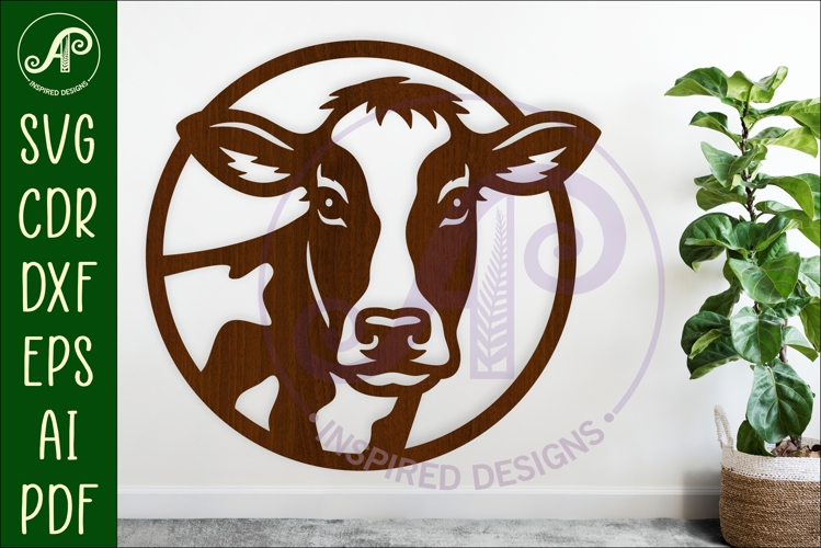 Holstein Cow Wall Art SVG, Friesian Cow Farmhouse Wall Decor