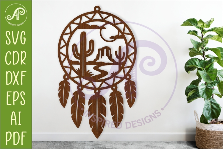 Desert Dreamcatcher Laser Cut File, Boho Southwest Wall Art