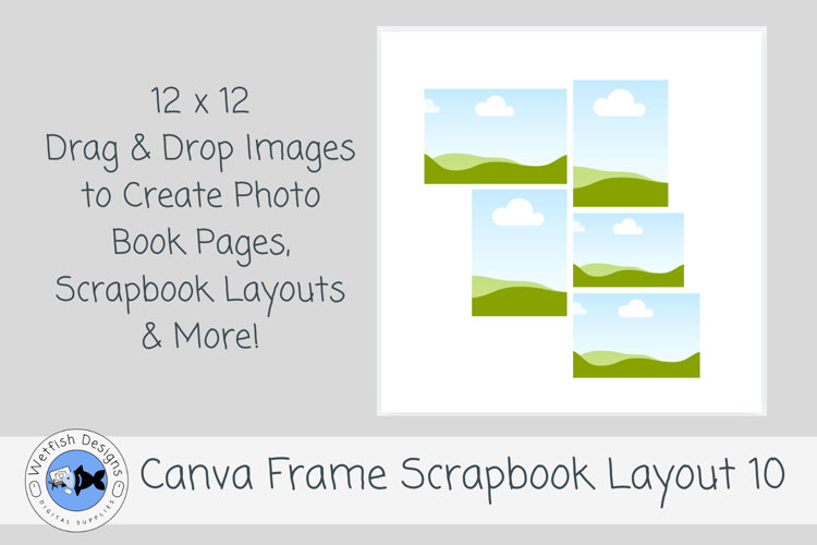 Canva Frame Scrapbook Layout 10 12x12 Photo Template example image 1