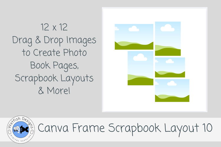 Canva Frame Scrapbook Layout 10 12x12 Photo Template