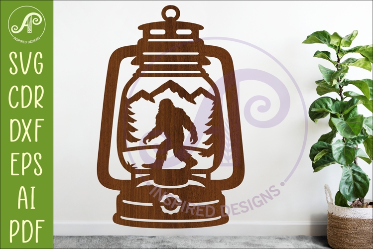 Camping Lantern Scene Bigfoot Wall Sign