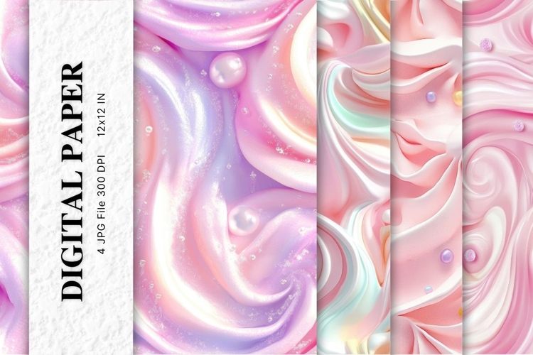Whipped Cream Background Rainbow creamy swirls Pattern_4