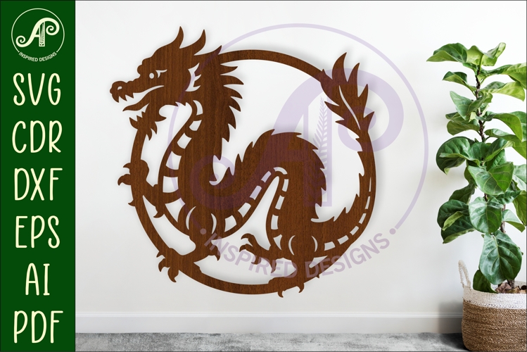 Chinese Dragon wall sign laser cut file
