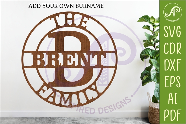 Monogram Family Letter B Name Sign SVG