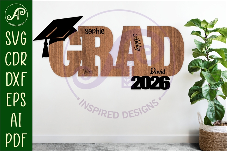 Graduation 2026 wall sign, signable Grad keepsake
