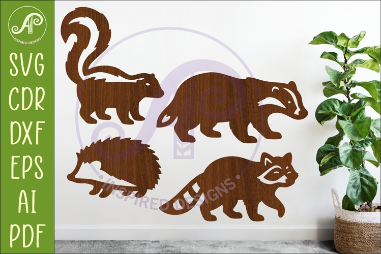 Woodland animal Silhouette animals for laser cutting 3