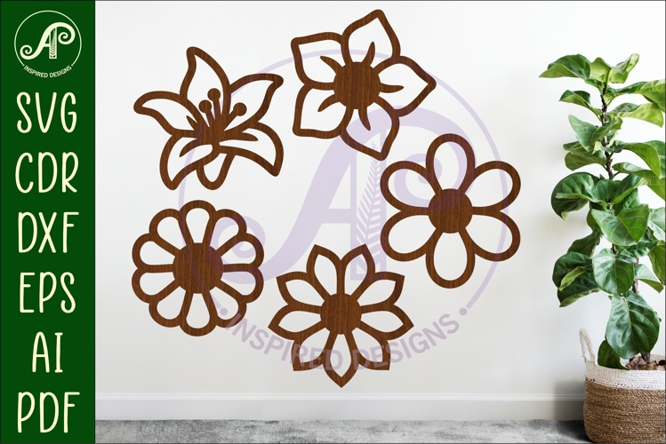Flower Silhouette Cut out designs 5