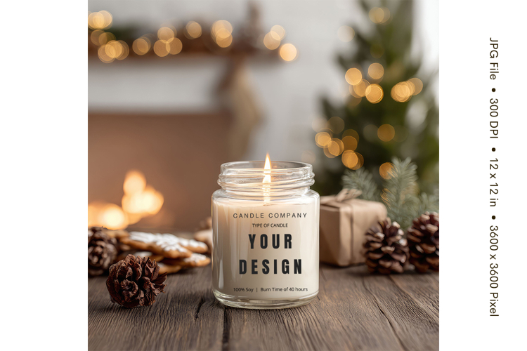 Candle Label Mockup Christmas Soy Jar Candle Amber Cozy_100