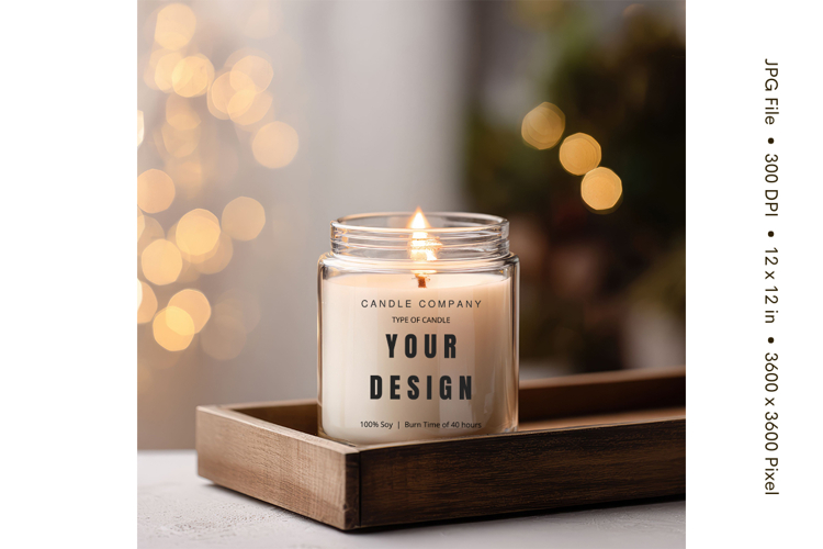 Candle Label Mockup Christmas Soy Jar Candle Amber Cozy_104