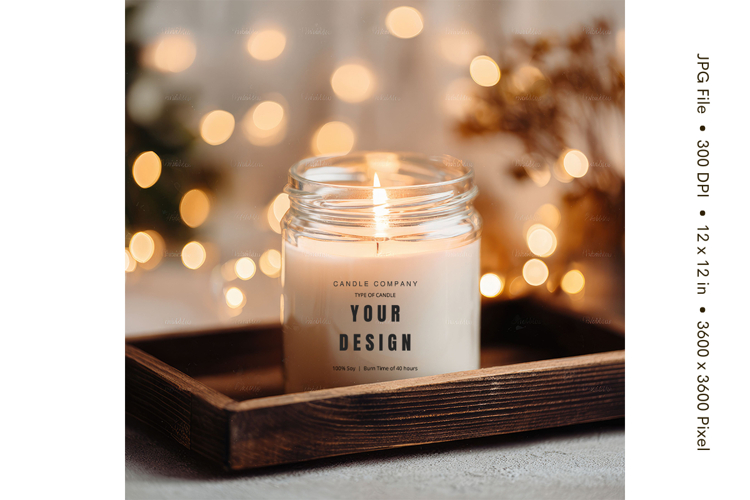 Candle Label Mockup Christmas Soy Jar Candle Amber Cozy_106