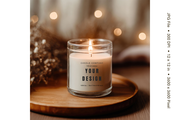 Candle Label Mockup Christmas Soy Jar Candle Amber Cozy_107
