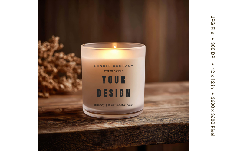 Candle Label Mockup Christmas Soy Jar Candle Amber Cozy_22