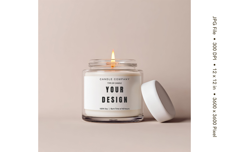 Candle Label Mockup Christmas Soy Jar Candle Amber Cozy_94