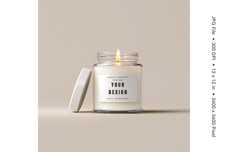 Candle Label Mockup Christmas Soy Jar Candle Amber Cozy_96
