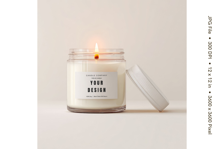 Candle Label Mockup Christmas Soy Jar Candle Amber Cozy_97