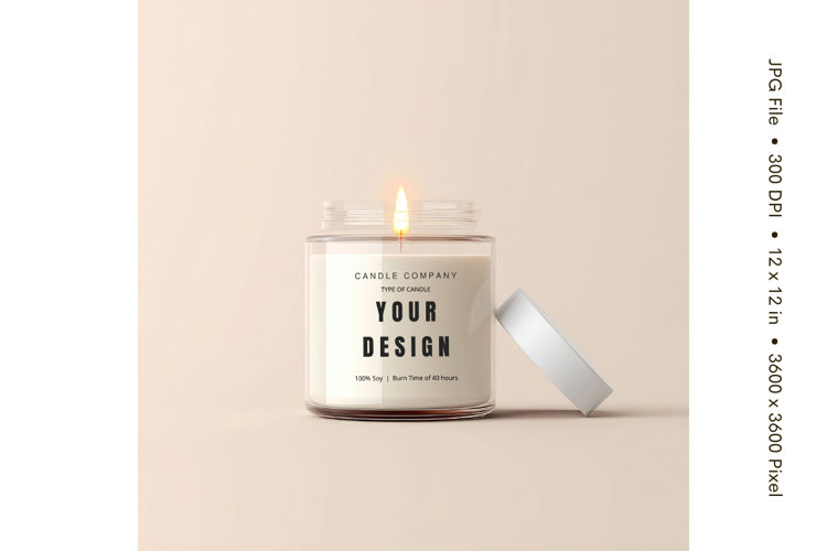 Candle Label Mockup Christmas Soy Jar Candle Amber Cozy_98