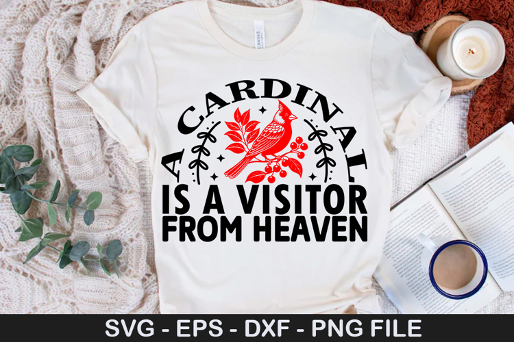 A cardinal is a visitor from heaven - Christmas SVG Design