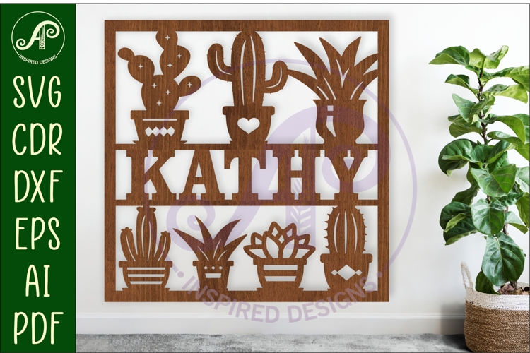 Succulent, Cactus lovers theme named wall sign or card