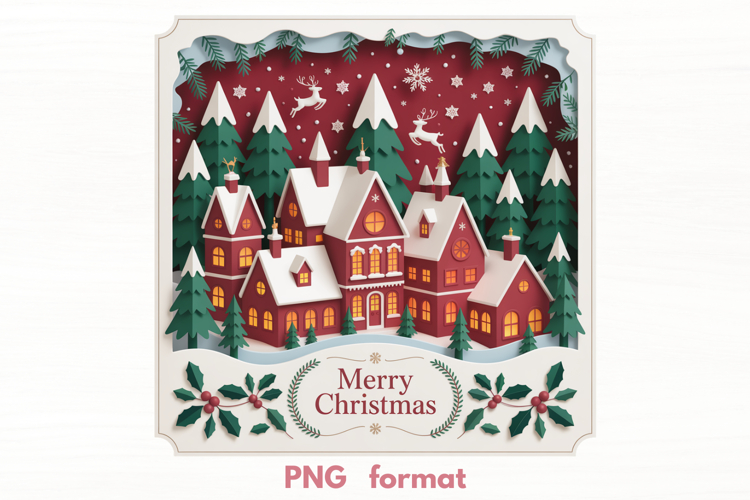 Cozy Winter Cottage PNG illustration