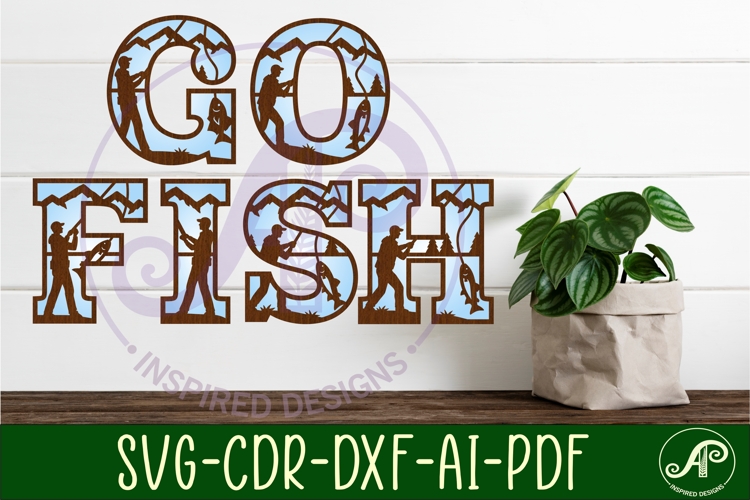 Fishing Alphabet SVG Fisherman Letters