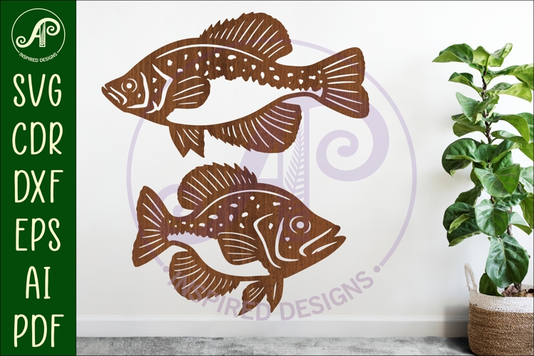 Black Crappie fish Silhouette laser cut wall art