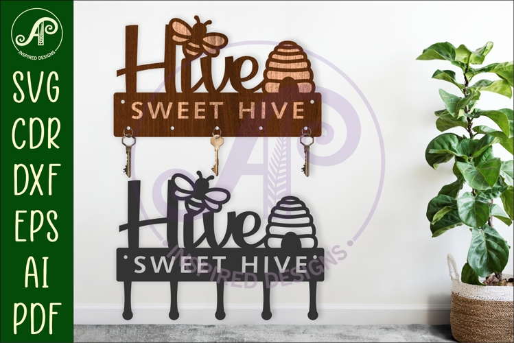 Hive sweet Hive bee Key holder designs for wood and metal