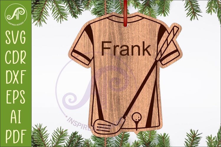 Golfer shirt Christmas Ornament SVG laser cut example image 1