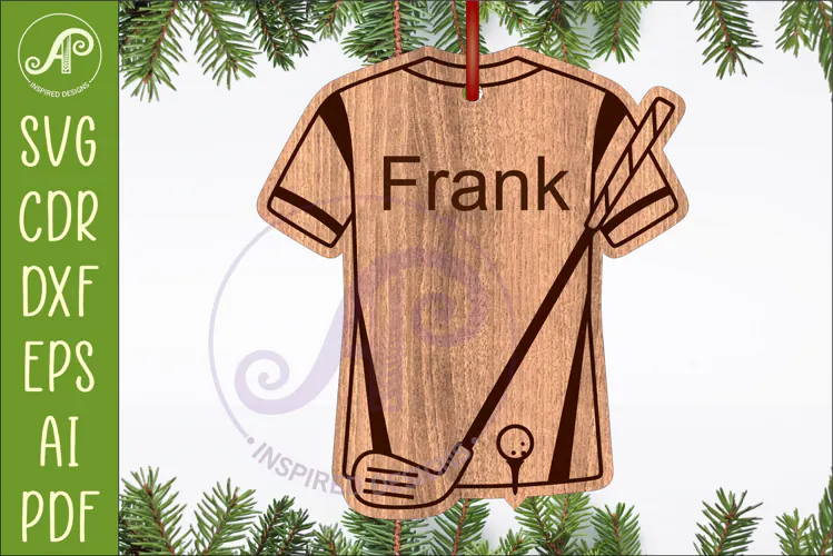 Golfer shirt Christmas Ornament SVG laser cut