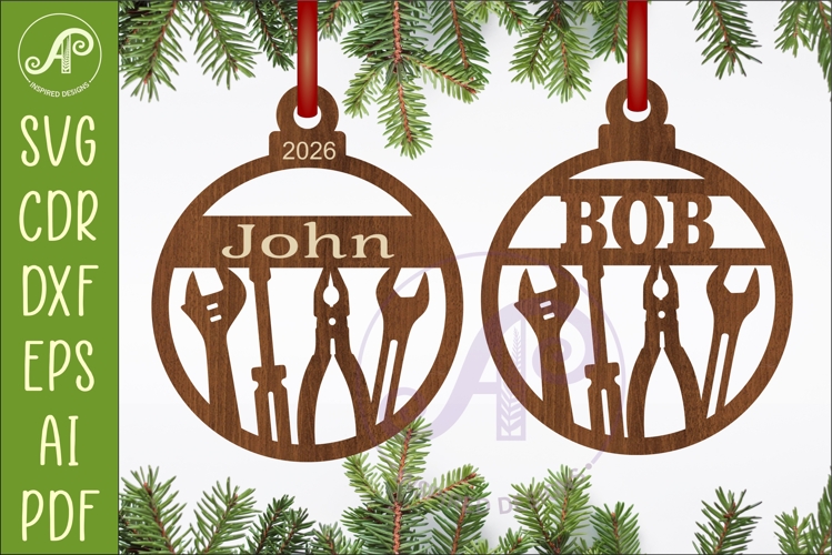Mechanic Christmas Ornament SVG, Custom Tool Ornament,