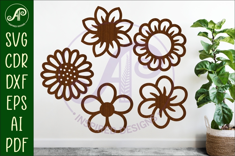 Flower Silhouette Cut out designs 7