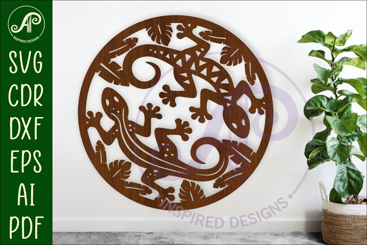 Geckos, Lizards wall sign, SVG file.