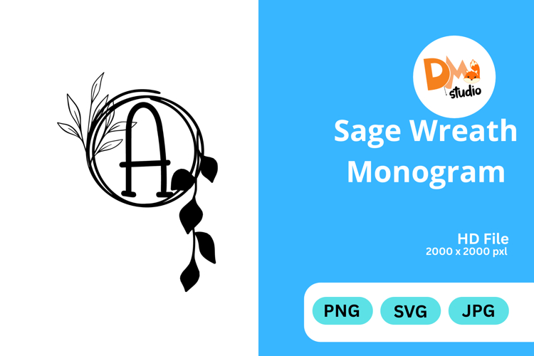Sage Wreath Monogram