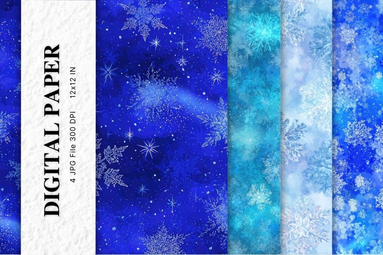 Blue Snowflake Bokeh Sparkle Christmas Background Backdrop1