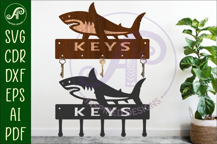 Shark Key holder Ocean designs for wood and metal