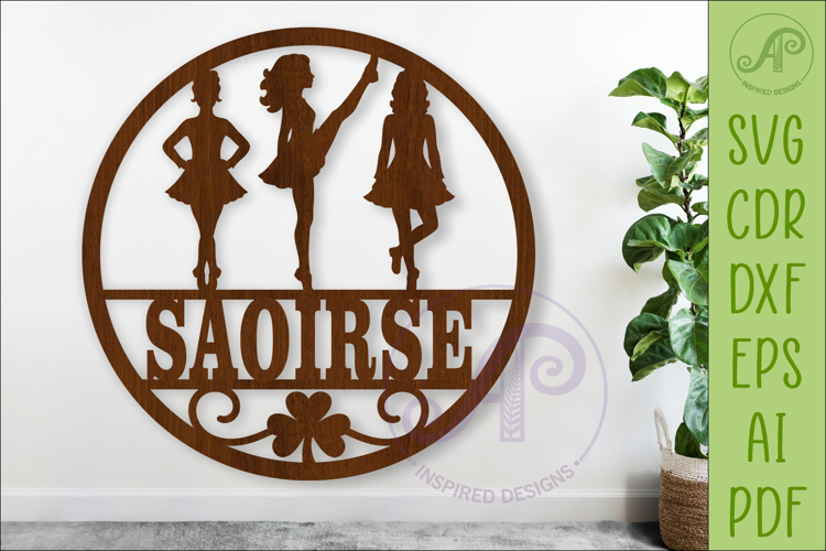 Irish Dance Name Sign SVG, Irish Dancer Wall Decor, Girls