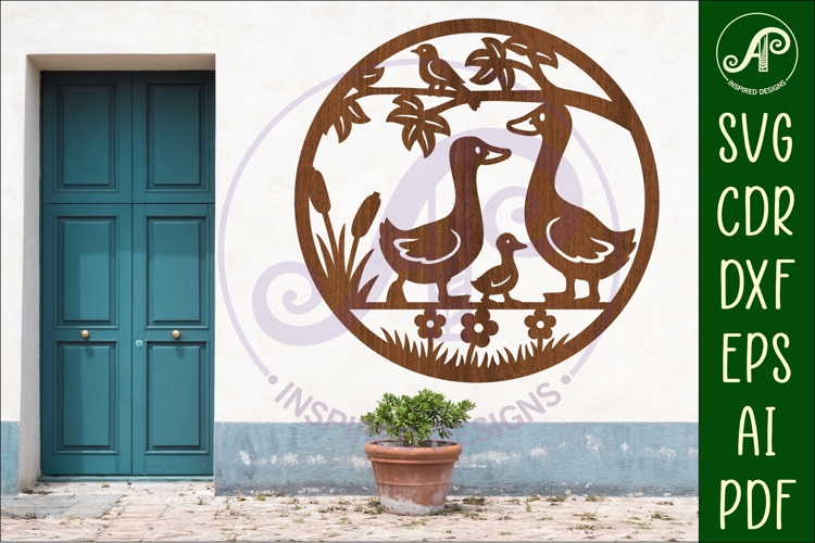 Cute Goose family wall art sign, laser cut design