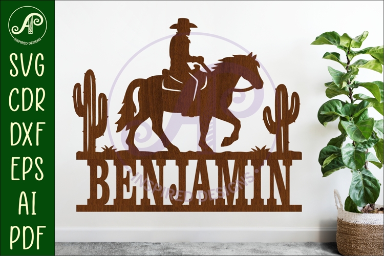Cowboy Horse Rider SVG -Western Cowboy Silhouette -Ranch